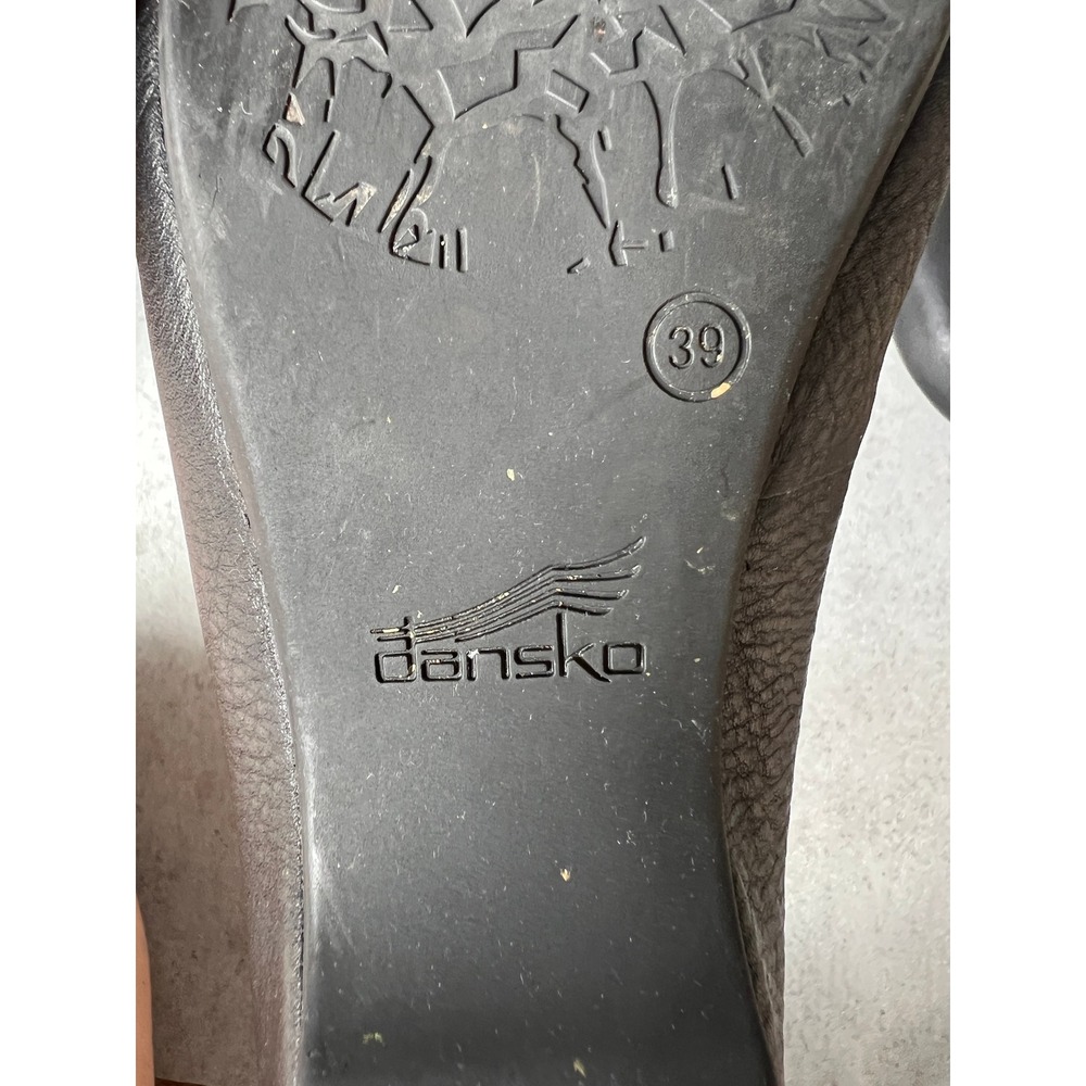 Dansko Mary Jane Shoes 39 8.5 Black Leather Buckle Strap Wedge Office Comfort - Picture 7 of 8